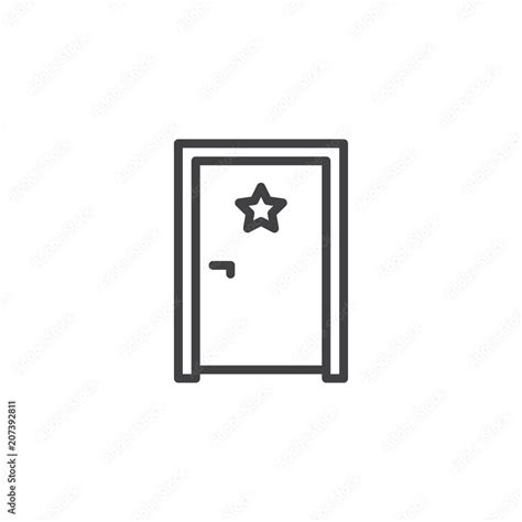 dressing room door outline icon linear style sign for mobile concept and web design door with