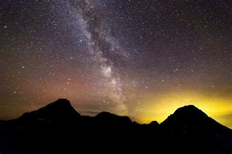 Milky Way Above The Mountains At Glacier National Park Montana Image