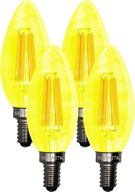 Sleeklighting 6 Watt E12 Led Filament Candelabra Yellow Light Bulb