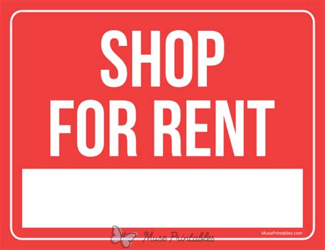 Printable Shop For Rent Sign
