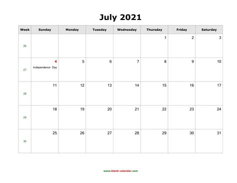 July 2021 Calendar Template Best Calendar Example