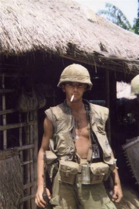 A Us Marine In 1966 He Wears A First Pattern M1955 Flak Vest As