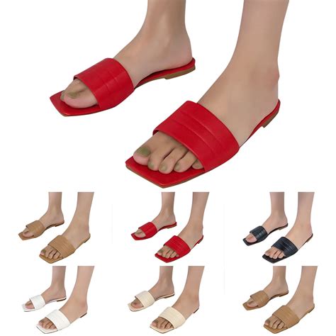 Akiihool Women Sandals Wide Width Women S Elastic Ankle Strap Flat Sandals Summer Dressy Shoes