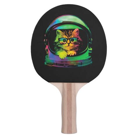 Hipster Cat Cat Astronaut Space Cat Ping Pong Paddle