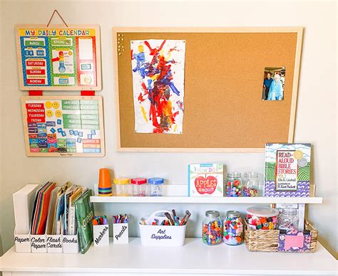 Our Bright And Colorful Art Corner Arts Crafts Storage For Toddlers