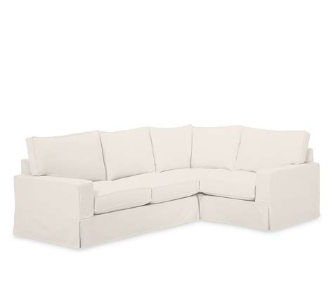 Pb Comfort Square Arm Slipcovered 3 Piece Sectional With Corner