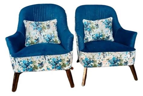 Wooden Blue High Back Bedroom Chair With Armrest At Rs 20000set In