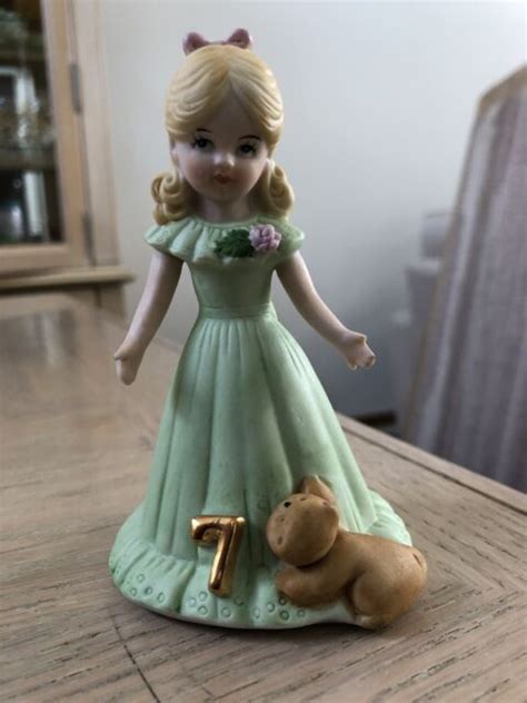 Enesco Growing Up Birthday Girls 7 Brunette Figurine Ebay