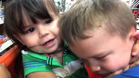 Little Sister Annoying Big Brother With Hugs And Kisses Youtube