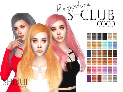 The Sims Resource S Club`s Coco N21b Hair Retextured By Shibui Sims