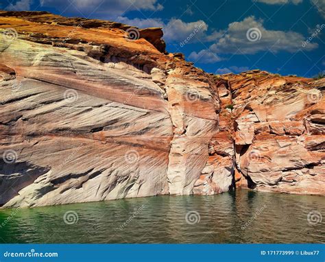 Red Rocks Wall Lake Powel Canyon Arizona Usa Stock Image Image Of