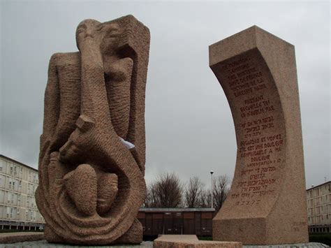 What was used as the internment camp building is in the background. Drancy internment camp