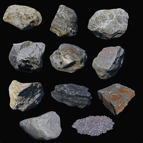 3d Model Rock Collection 01 Vr Ar Low Poly Cgtrader