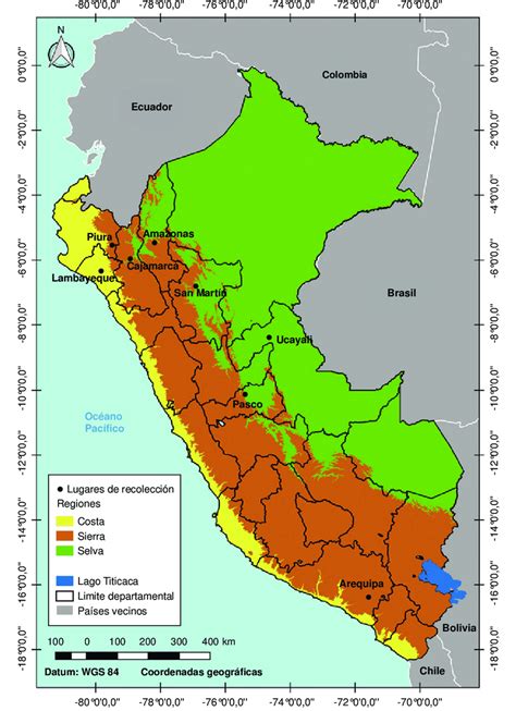Regiones Naturales De Perú Se Indican Con Los Departamentos Donde