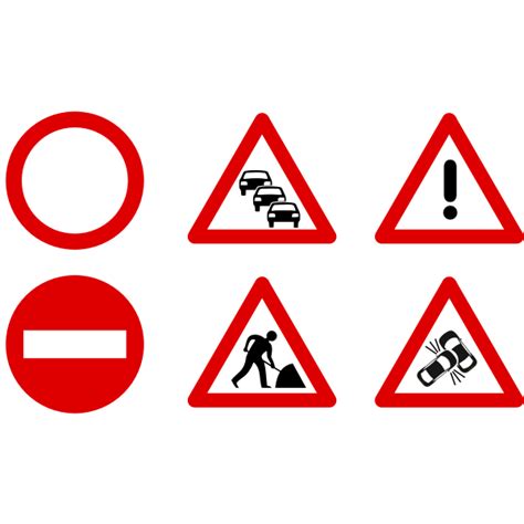 Traffic Signs Icons Vector Graphics Free Svg