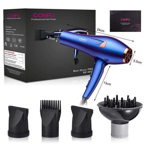 2300w Hair Dryer Professional Salon Hairdryers Ionic With Diffuser Comb Confu P