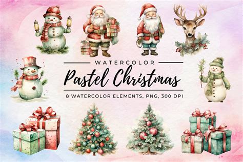 Pastel Christmas Clipart Graphic By Mini Designs · Creative Fabrica