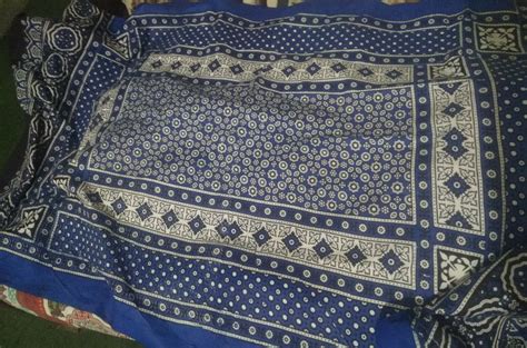 Blue color Pure Cotton black ajrak sindhi ajrak pakistani | Etsy