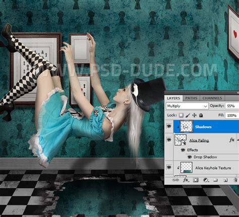 Alice In Wonderland Falling Playing Cards Photoshop Tutorial Psddude