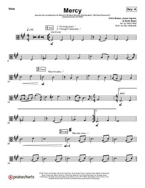 Mercy Viola Sheet Music PDF Maverick City Music Elevation Worship Chris Brown PraiseCharts