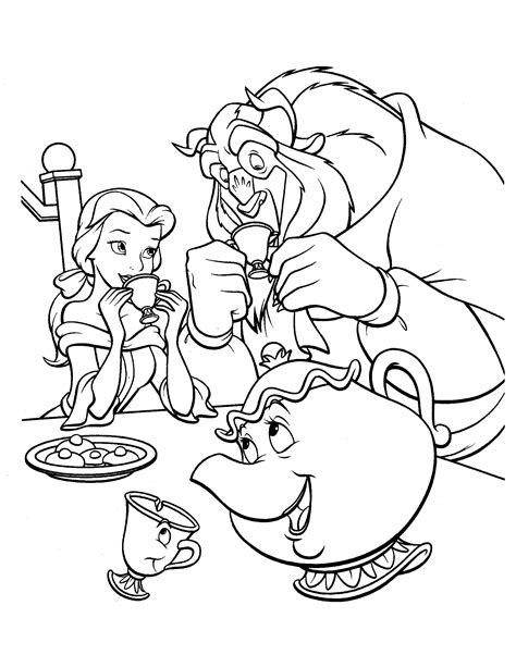 Beauty And The Beast Characters Coloring Pages At Getdrawings Free