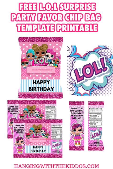 Lol Surprise Party Favor Chip Bag Template Printable You Can Fill