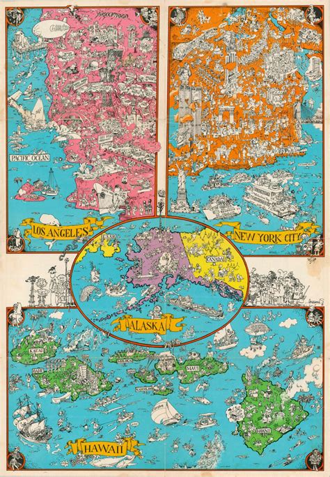 A Mad Pictorial Map Of The United States Curtis Wright Maps