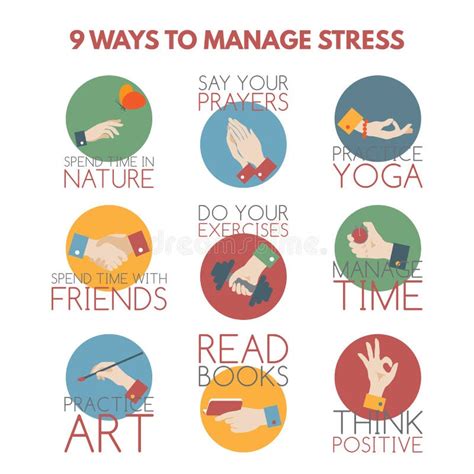 Easy Ways To Manage Stressinfographic Stock Vector Illustration Of
