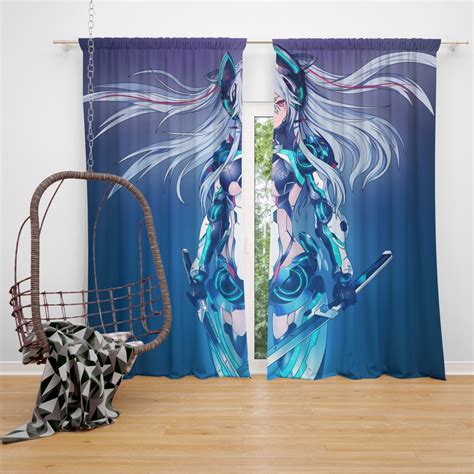 Mecha Girl Cute Anime Bedroom Window Curtain Ebeddingsets