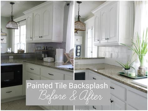 Painting kitchen backsplashes pictures ideas from. I Painted Our Kitchen Tile Backsplash!! - The Wicker House