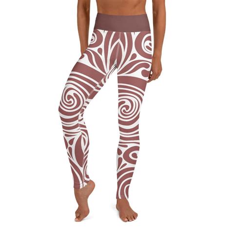 White On Brown Yoga Leggings Xs In 2021 Yoga Leggings Cute Outfits