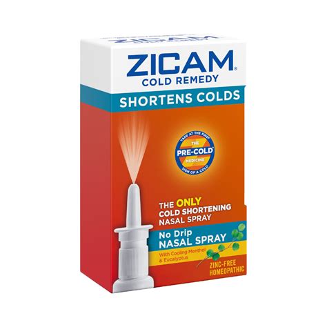 Zicam Cold Remedy Cold Shortening No Drip Nasal Spray Zinc Free 05 Oz Home And Garden