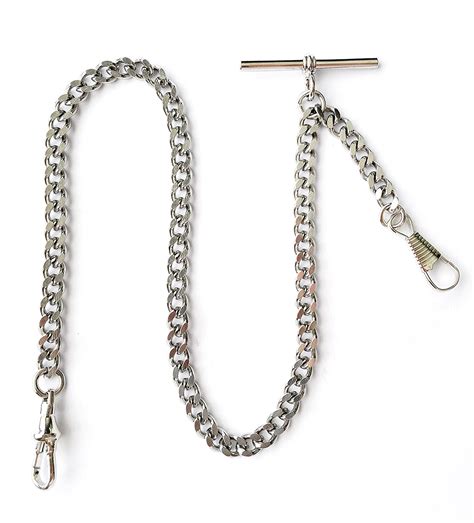 Dueber Watch Co Chrome Plated Pocket Watch Chain