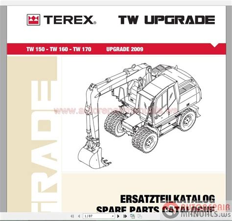 Terex Heavy Wheeled Excavators Tw Upgrade 2009 Part Manual Auto