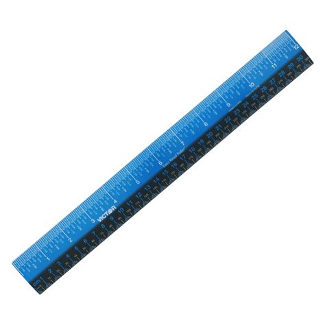 Easy Read 12 Inch Blue Plastic Ruler Victor Tech