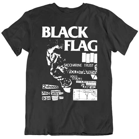 Black Flag Retro Punk Flyer Fan T Shirt