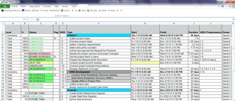 Project Schedule Template In Excel Free Printable Schedule Template