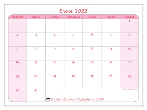 Calendario “63ds” Enero De 2022 Para Imprimir Michel Zbinden Es