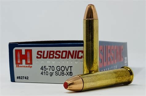 Hornady 45 70 Government 410gr Sub X Subsonic 1075 Fps 20box