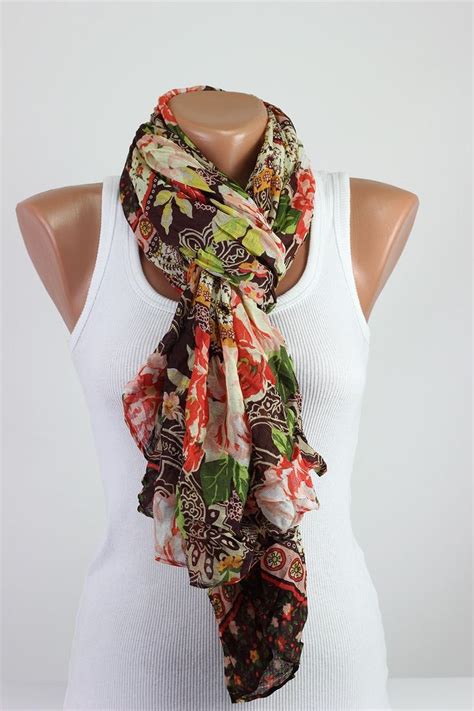 Floral Wrinkled Scarf Colorful Scarves Oversize Wrap Free Shipping