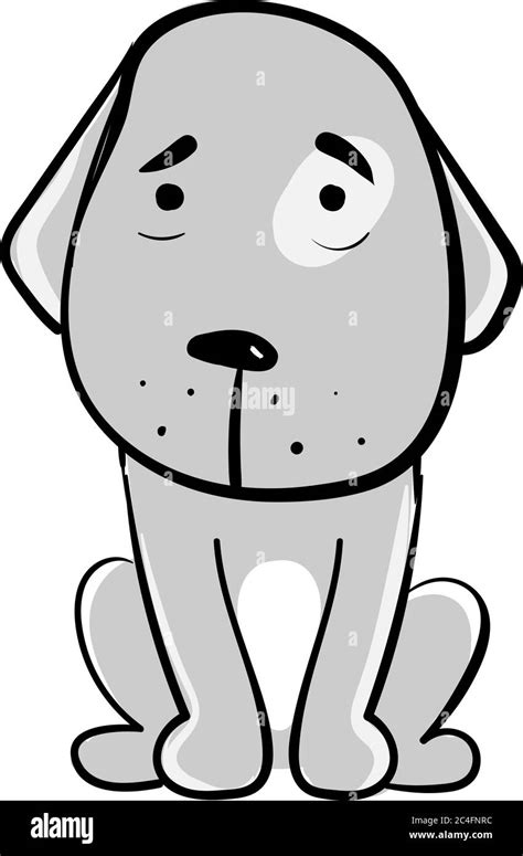 Sad Dog Illustration Vector On White Background Stock Vector Image