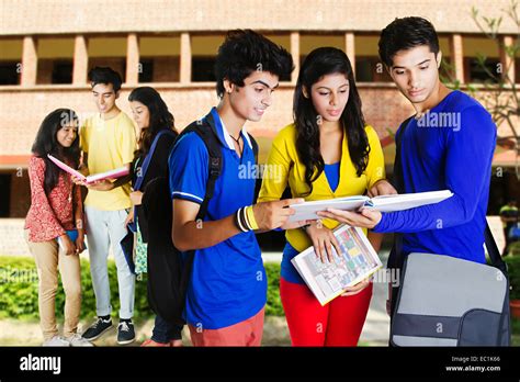 Indian College Friends Students Study Stock Photo Alamy