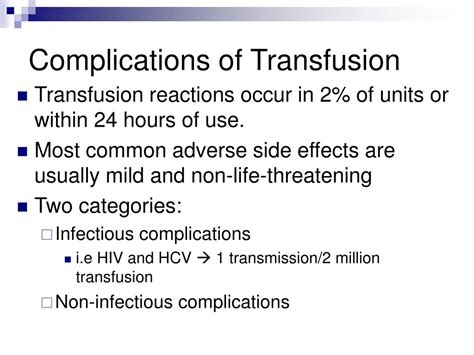 Ppt Complications Of Blood Transfusion An Overview