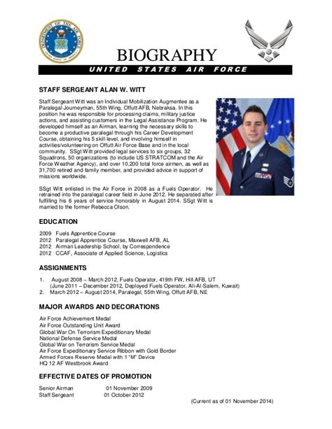 Enlisted Military Bio Example Dasergame