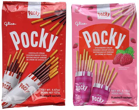 Glico Pocky Chocolate & Strawberry, Family Pack Party Pack, 9 Pack (2 Bags) - Walmart.com 
