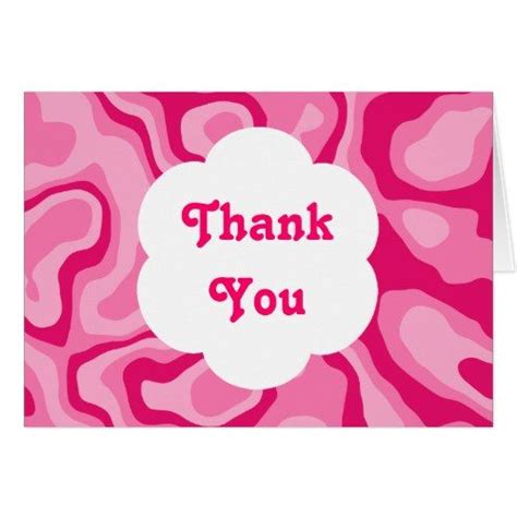 Pretty Pink Abstract Pattern Thank You Card Pink Abstract Thank You