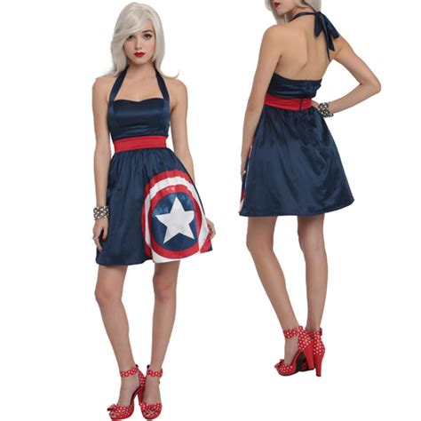 Marvel By Her Universe Captain America Halter Dress