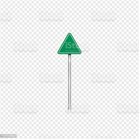Realistic Green Road Sign With Transparent Background Vector