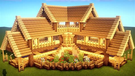 Easy Minecraft Large Oak House Tutorial How To Build A Survival