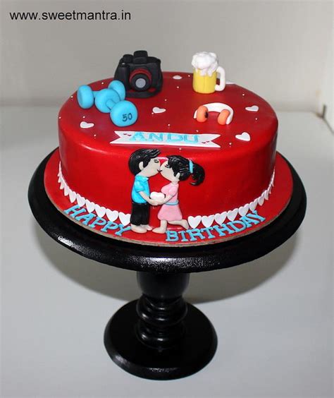 Valentine Anniversary Theme Cake For Boyfriends Birthday Cakesdecor